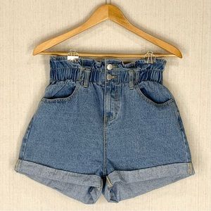 Denim‎ Blvd Los Angeles~Women’s Super High Rise Paperbag Waist Shorts~Sz M